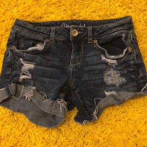 Distressed Denim Shorts